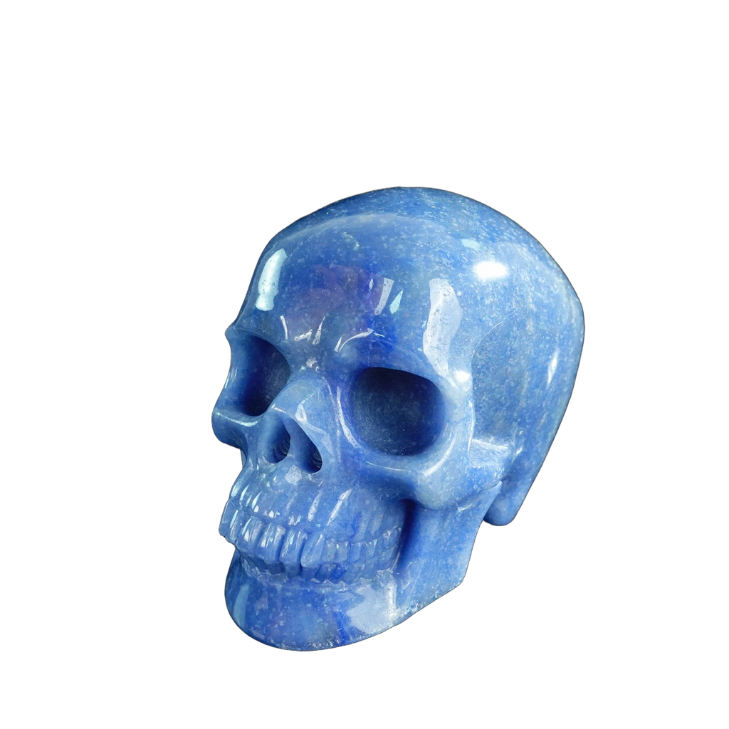 4.5" Blue Aventurine Crystal Skull Carving - Unique Piece #BA01