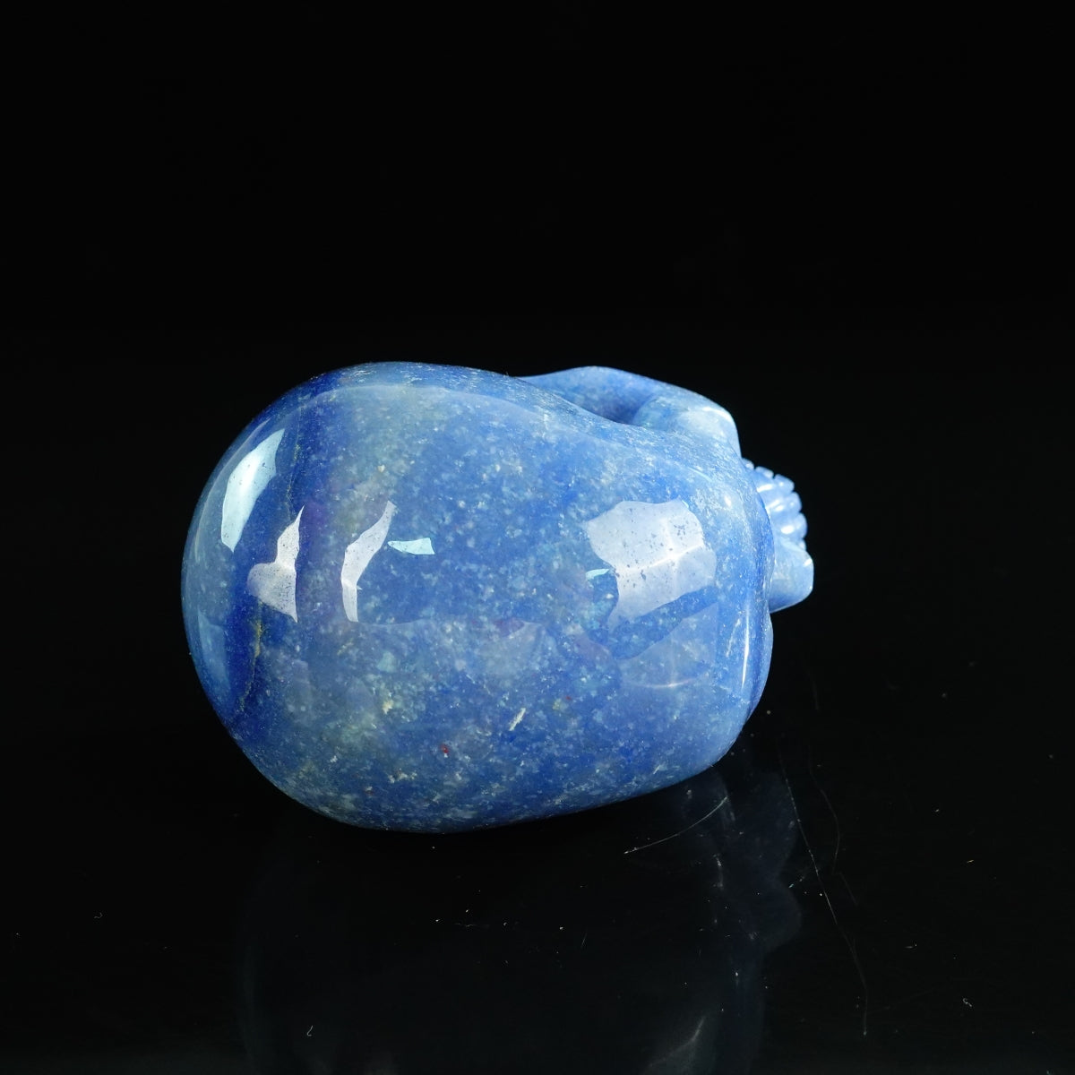 4.5" Blue Aventurine Crystal Skull Carving - Unique Piece #BA01