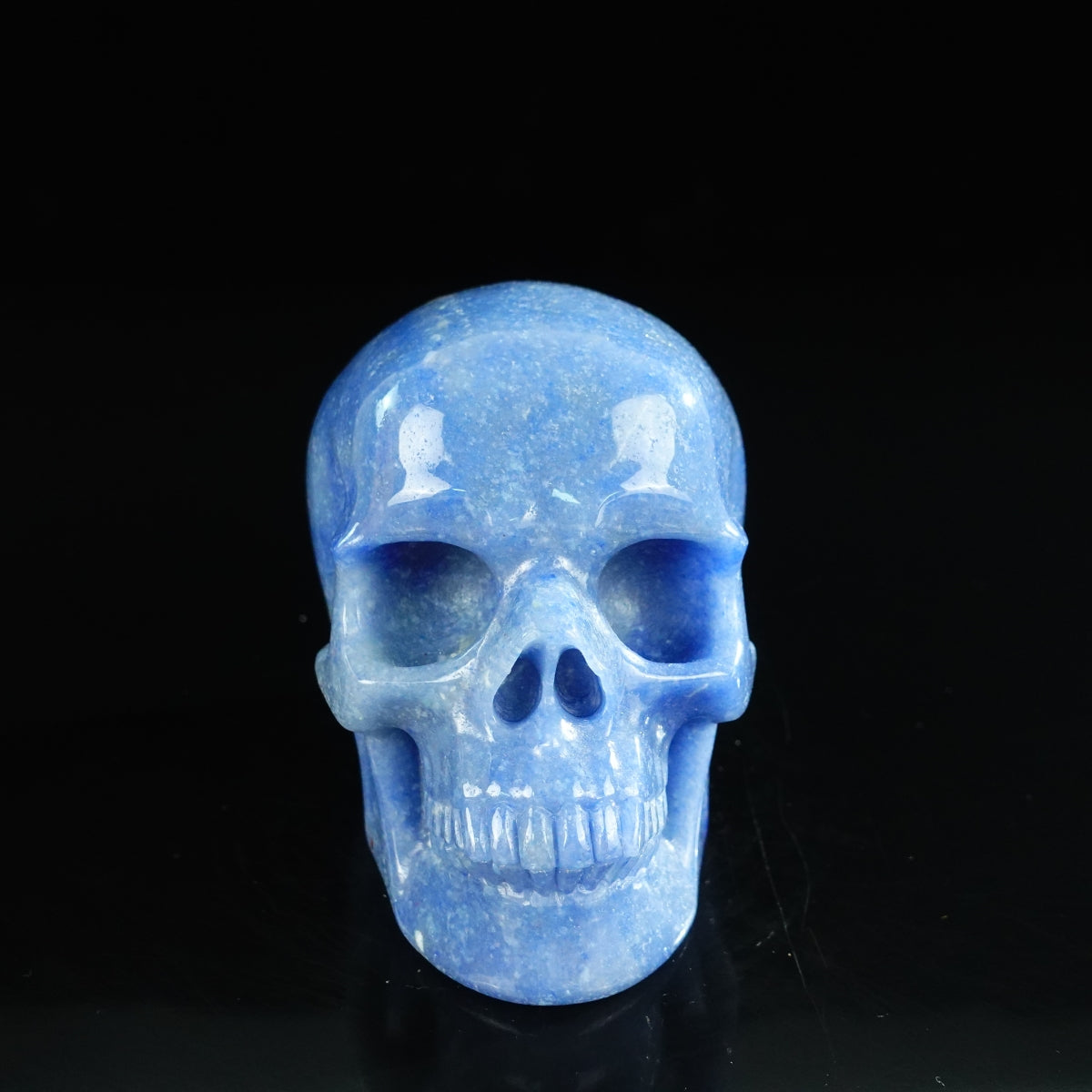 4.5" Blue Aventurine Crystal Skull Carving - Unique Piece #BA02