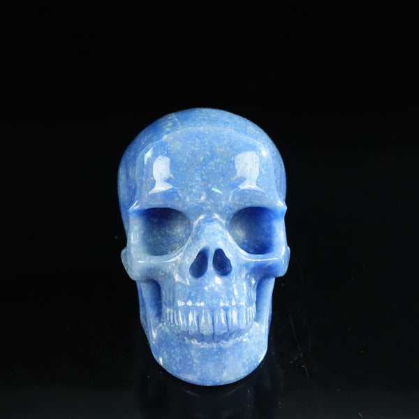 4.5" Blue Aventurine Crystal Skull Carving - Unique Piece #BA02