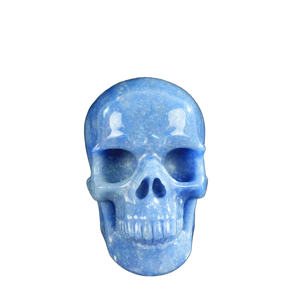 4.5" Blue Aventurine Crystal Skull Carving - Unique Piece #BA02