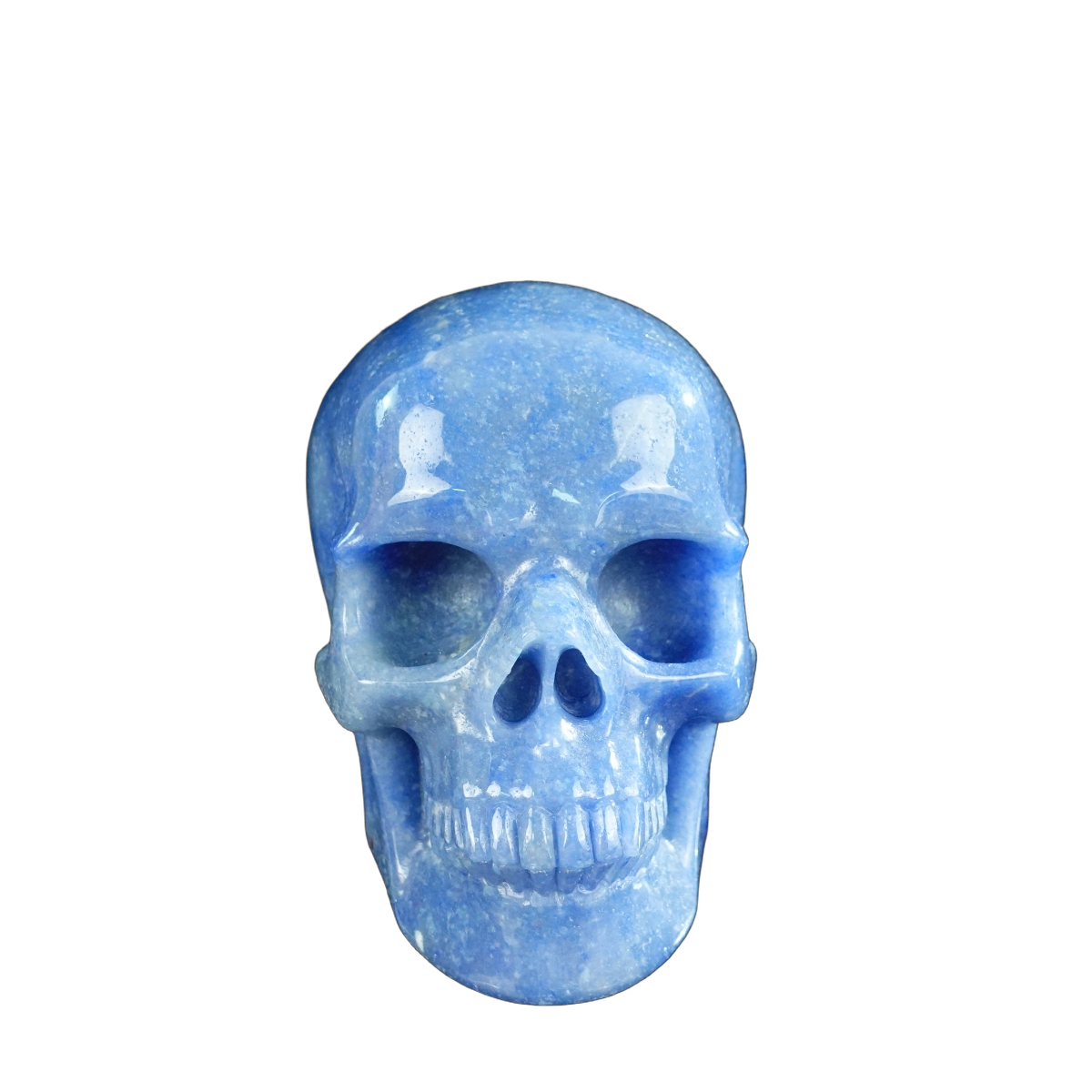 4.5" Blue Aventurine Crystal Skull Carving - Unique Piece #BA02