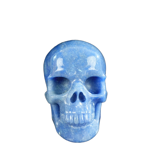 4.5" Blue Aventurine Crystal Skull Carving - Unique Piece #BA02