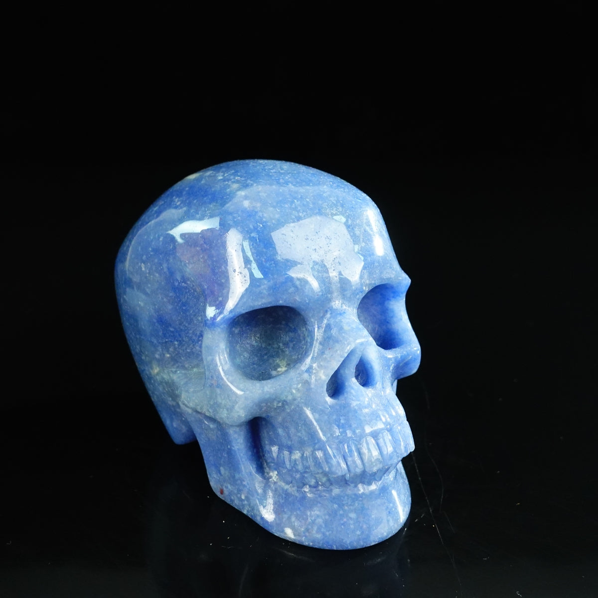 4.5" Blue Aventurine Crystal Skull Carving - Unique Piece #BA02