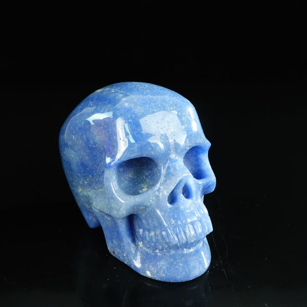 4.5" Blue Aventurine Crystal Skull Carving - Unique Piece #BA02 - alternate view