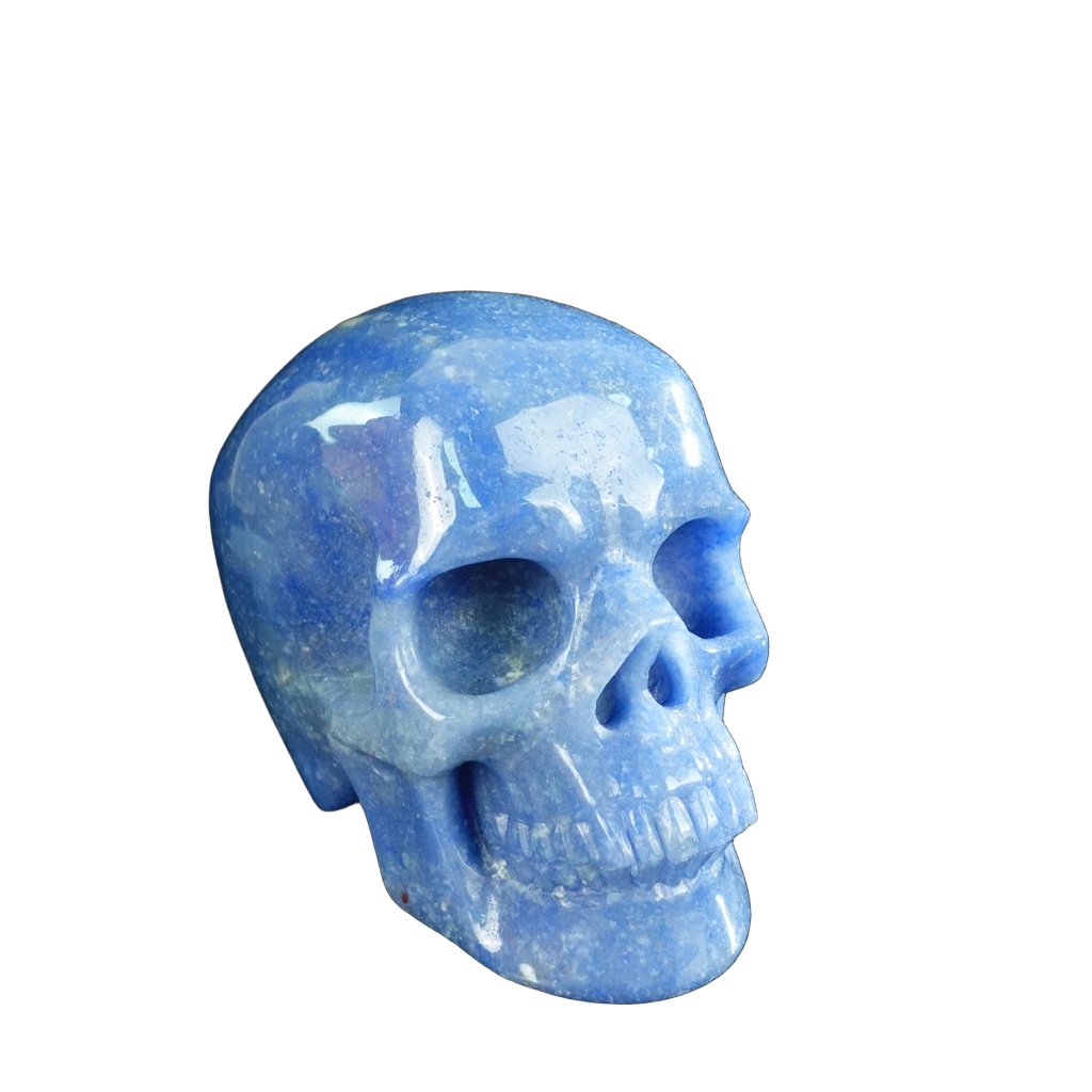 4.5" Blue Aventurine Crystal Skull Carving - Unique Piece #BA02