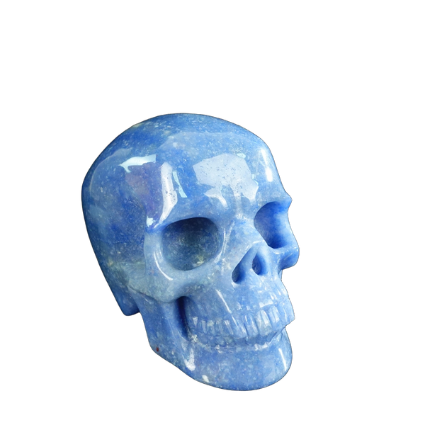 4.5" Blue Aventurine Crystal Skull Carving - Unique Piece #BA02 - alternate view
