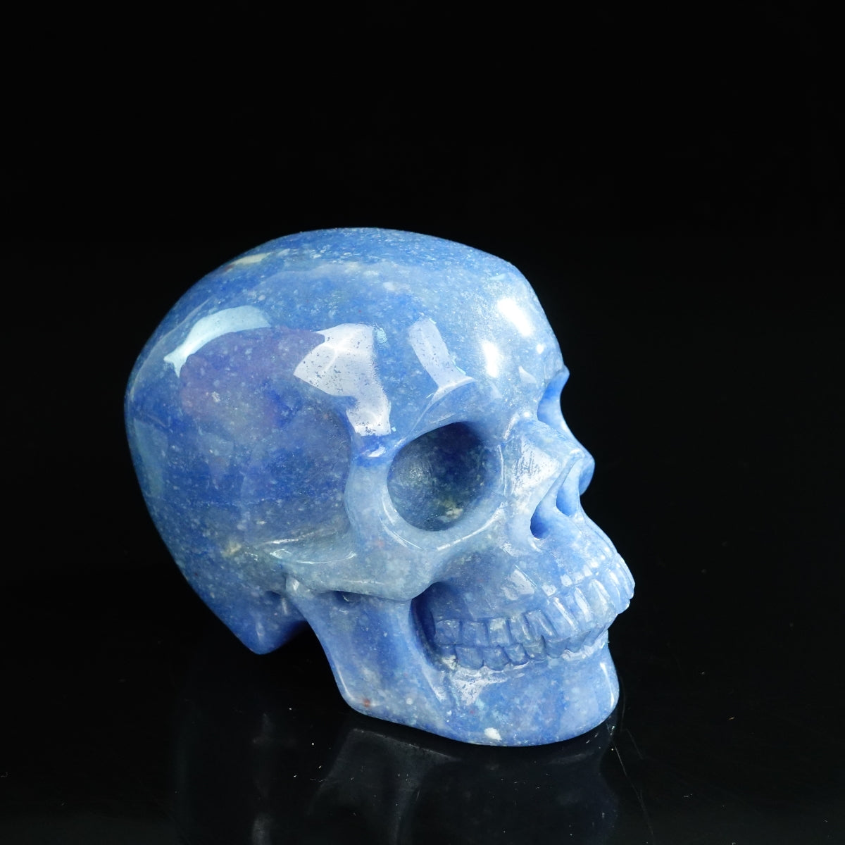 4.5" Blue Aventurine Crystal Skull Carving - Unique Piece #BA02