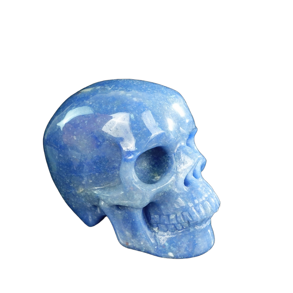 4.5" Blue Aventurine Crystal Skull Carving - Unique Piece #BA02