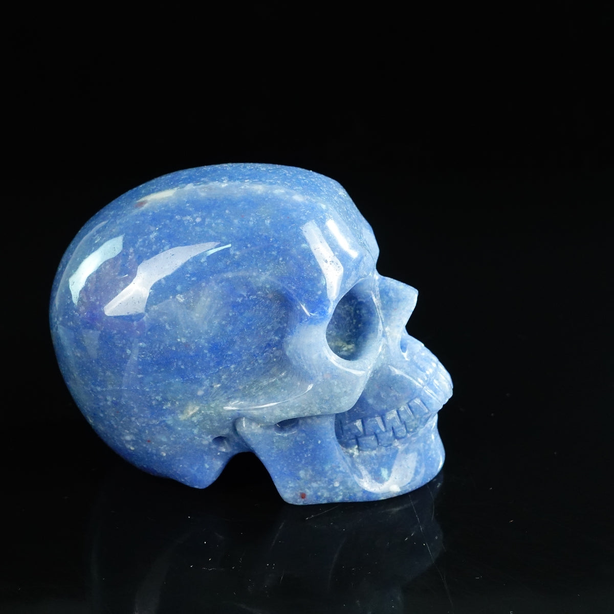 4.5" Blue Aventurine Crystal Skull Carving - Unique Piece #BA02