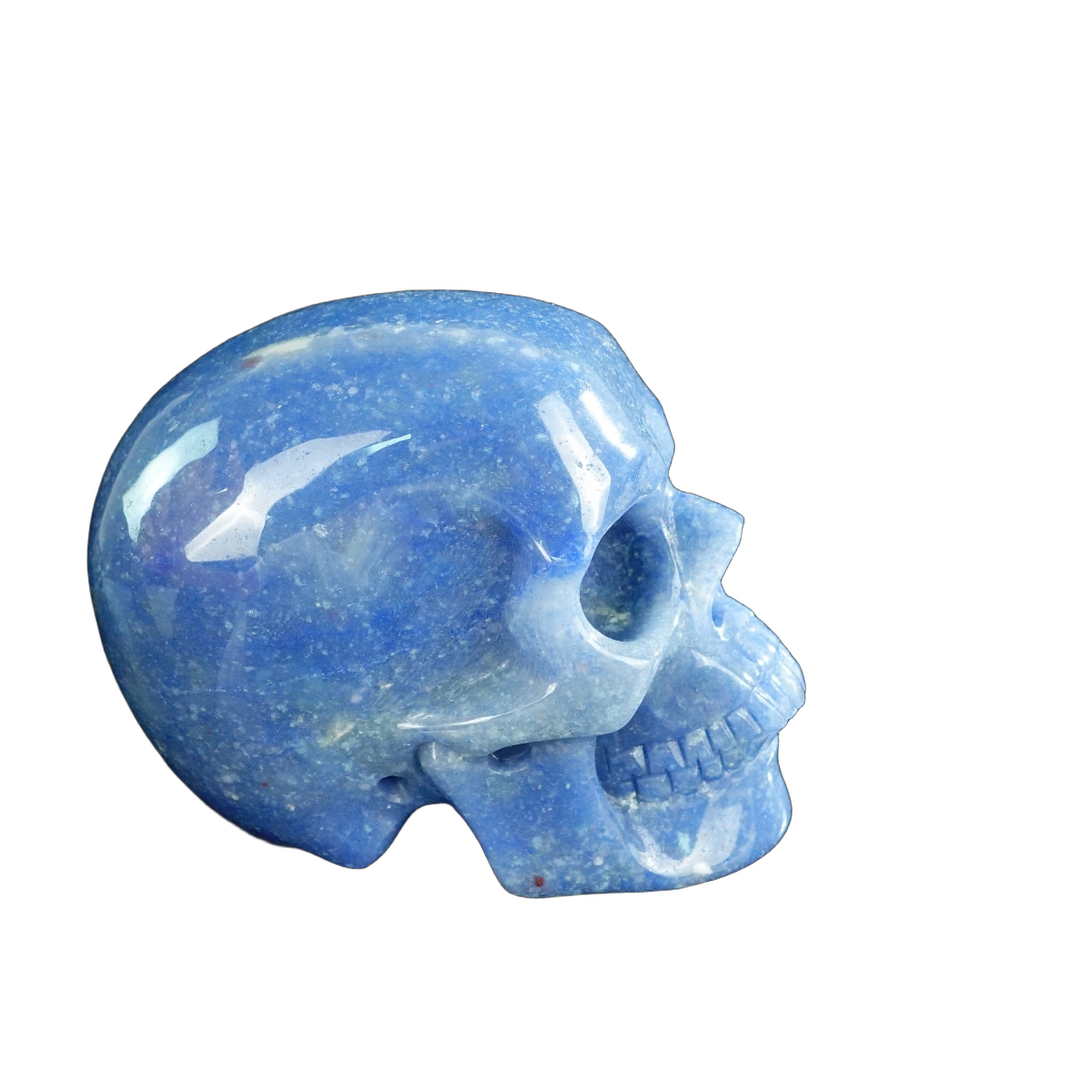 4.5" Blue Aventurine Crystal Skull Carving - Unique Piece #BA02