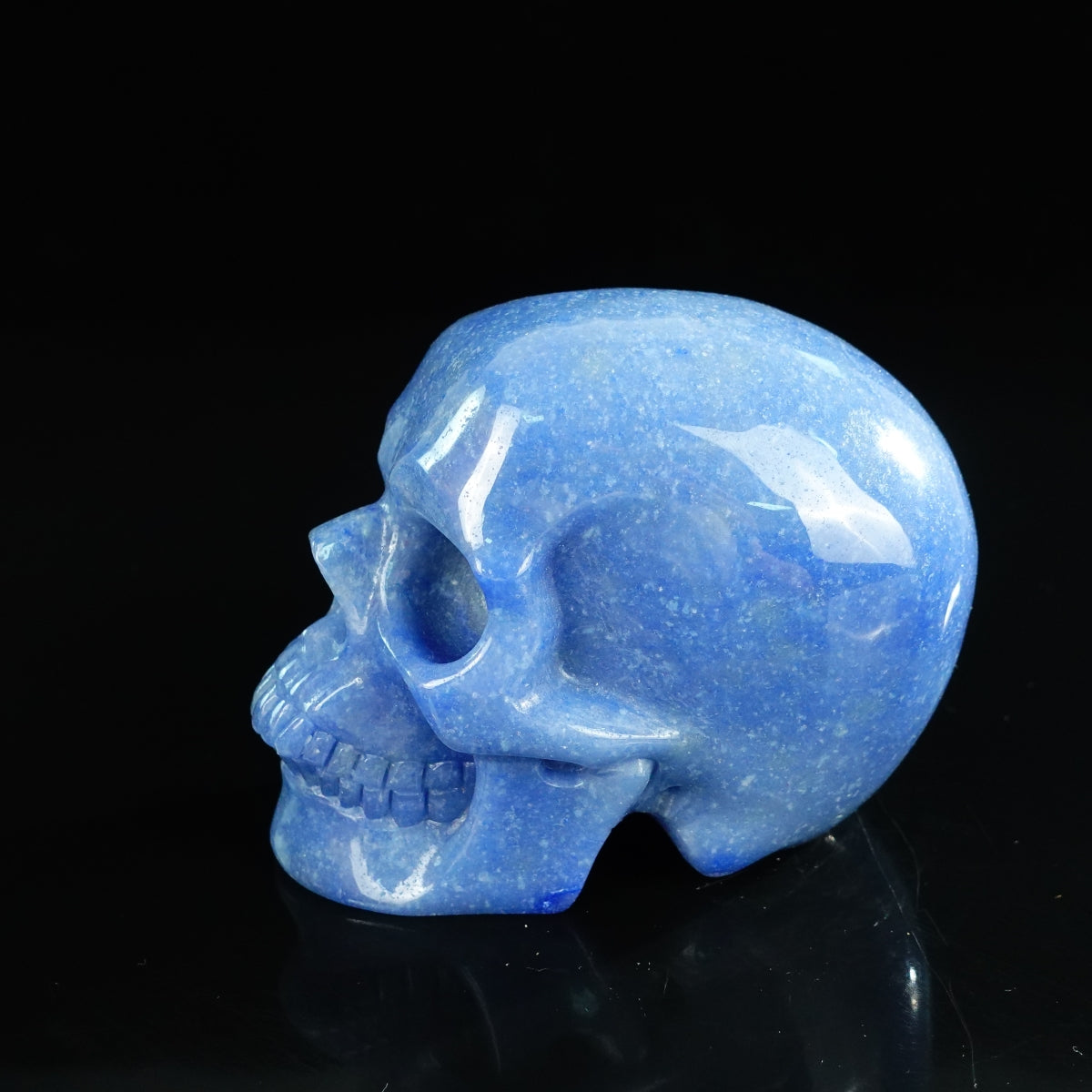 4.5" Blue Aventurine Crystal Skull Carving - Unique Piece #BA02