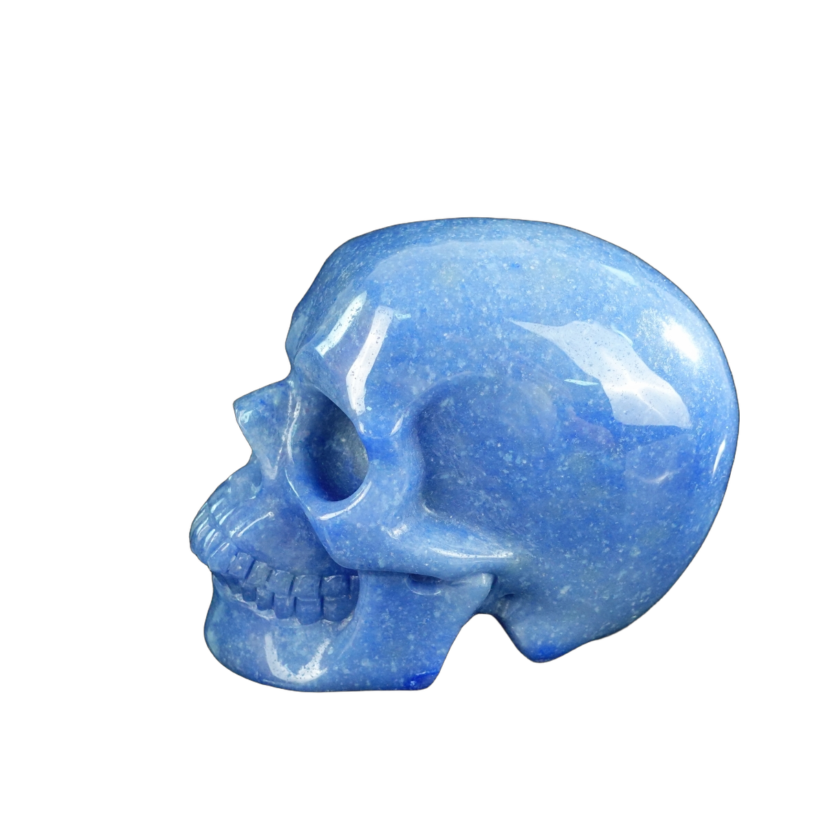 4.5" Blue Aventurine Crystal Skull Carving - Unique Piece #BA02