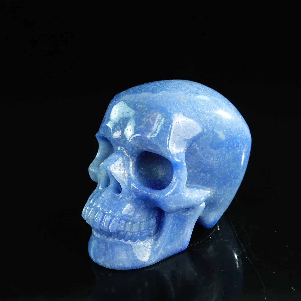 4.5" Blue Aventurine Crystal Skull Carving - Unique Piece #BA02