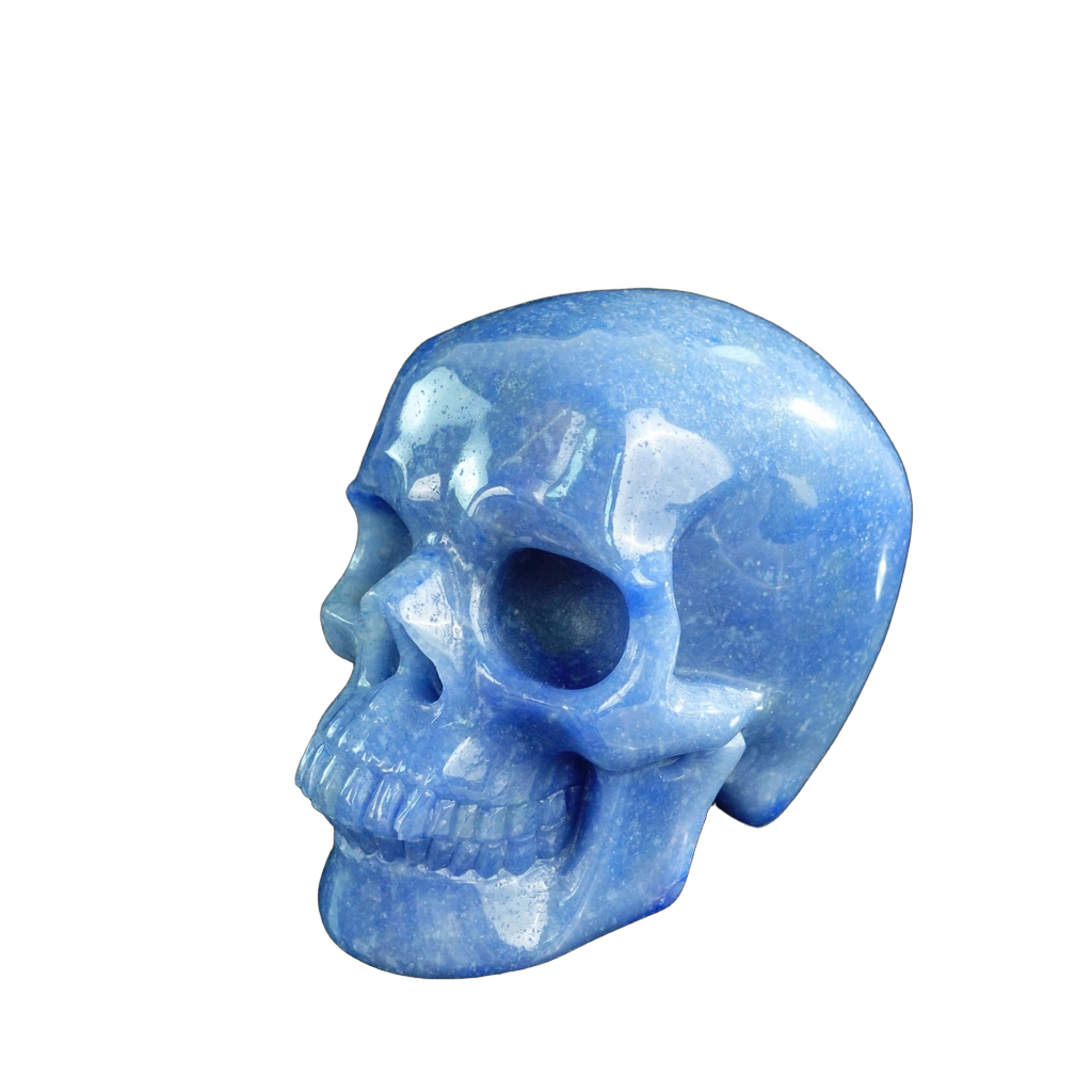 4.5" Blue Aventurine Crystal Skull Carving - Unique Piece #BA02