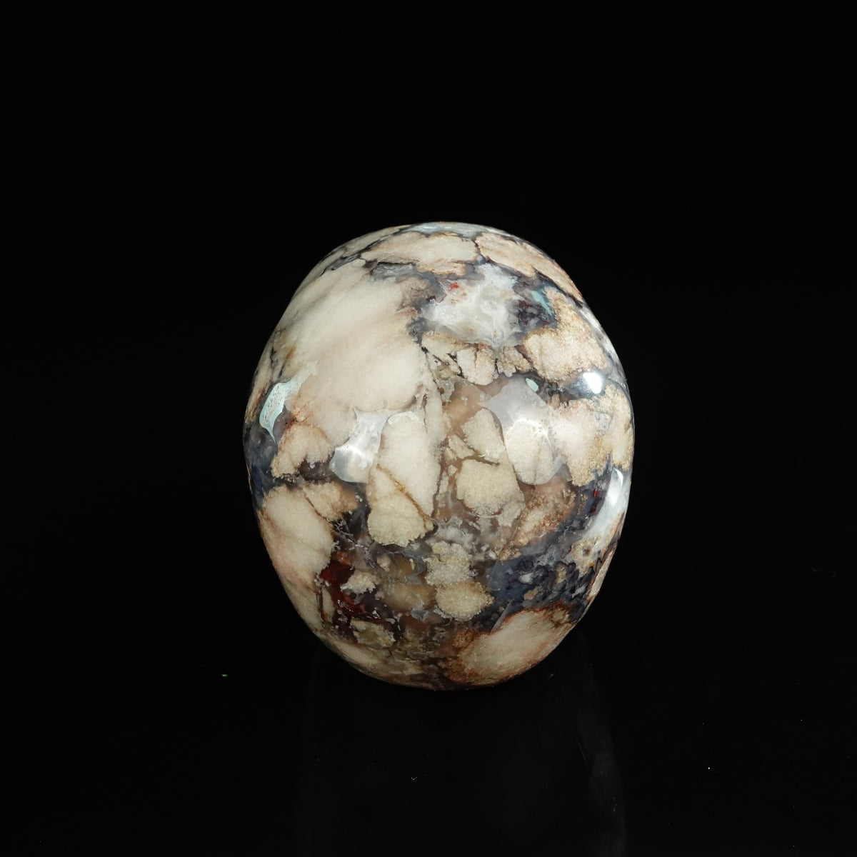 4.5" Blue Flower Agate Crystal Skull Carving - Unique Piece #BF01
