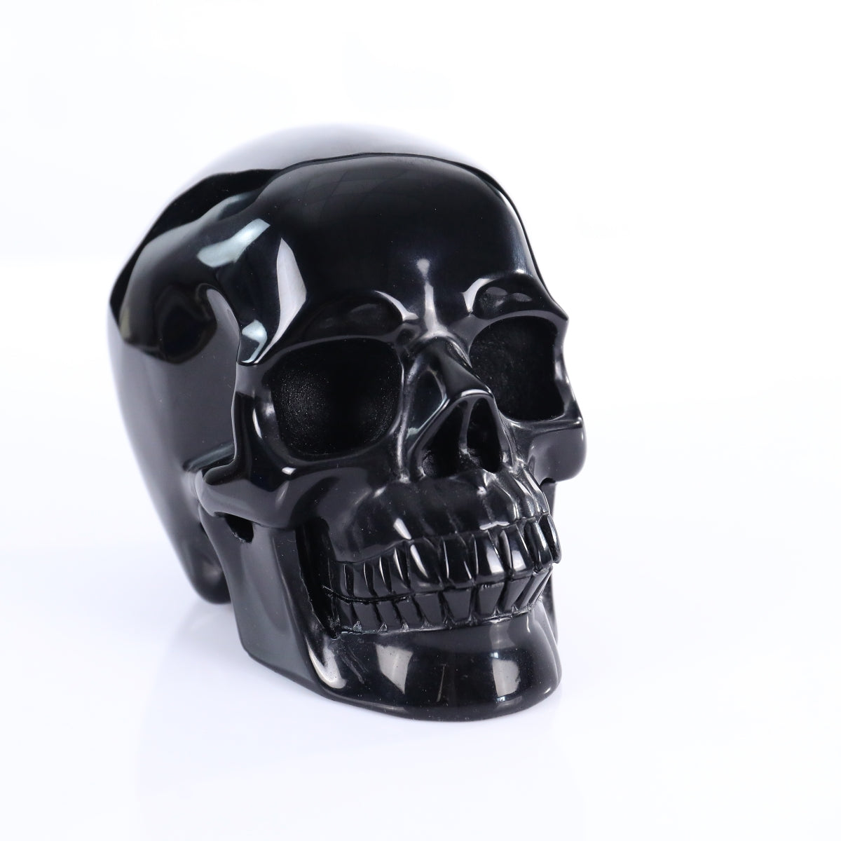 4.5" Black Obsidian Crystal Skull Carving - Unique Piece #BO04
