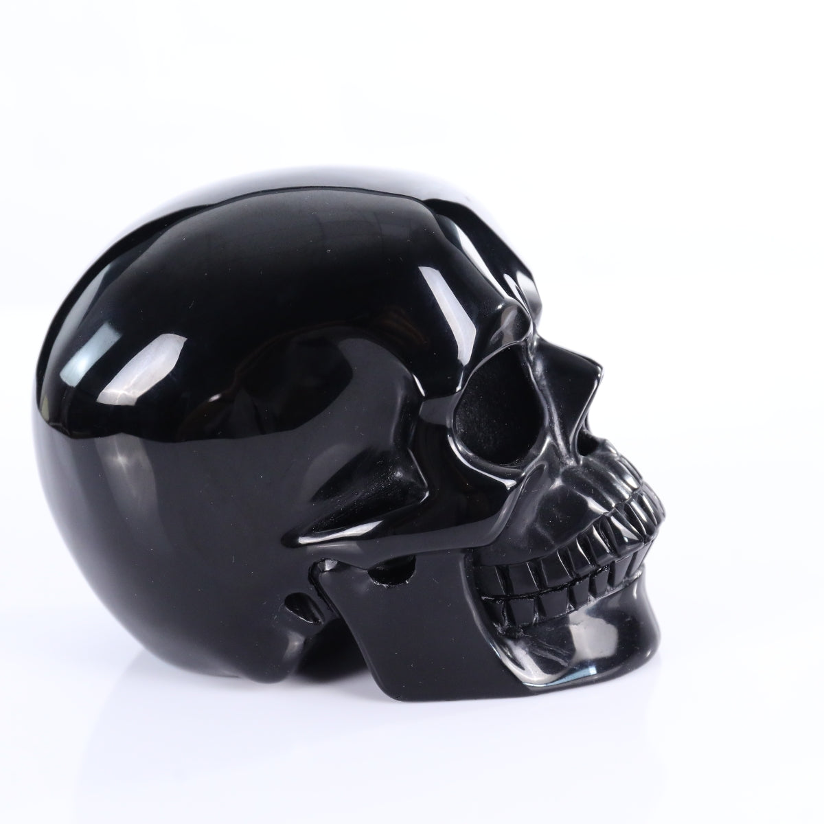 4.5" Black Obsidian Crystal Skull Carving - Unique Piece #BO04