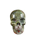 4.5" Dragon Blood Jasper Crystal Skull Carving - Unique Piece #DB01