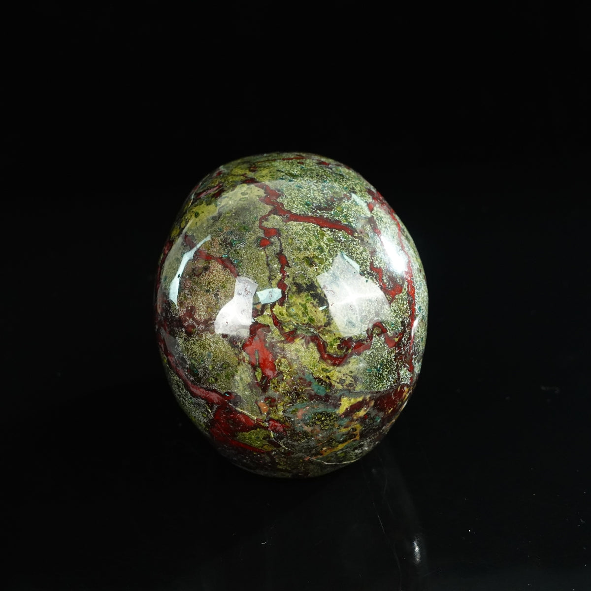 4.5" Dragon Blood Jasper Crystal Skull Carving - Unique Piece #DB01
