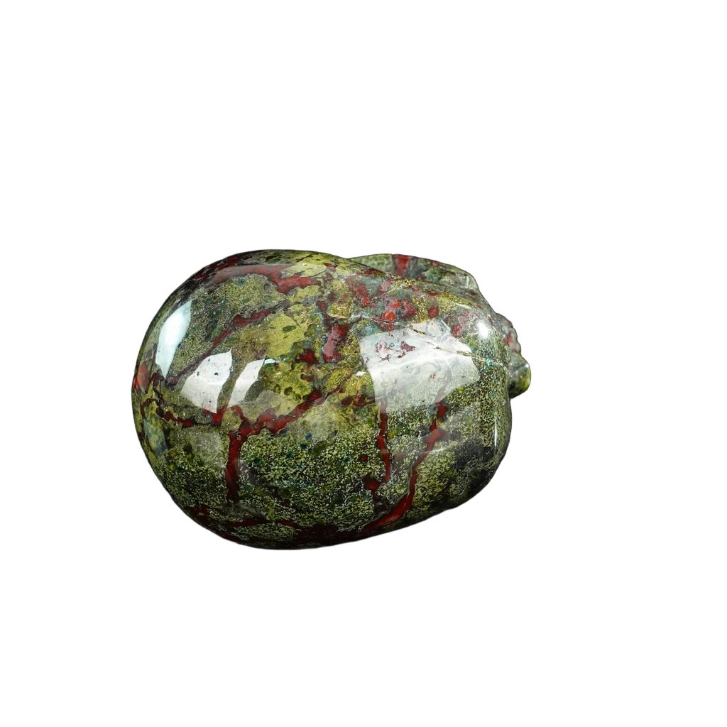 4.5" Dragon Blood Jasper Crystal Skull Carving - Unique Piece #DB01
