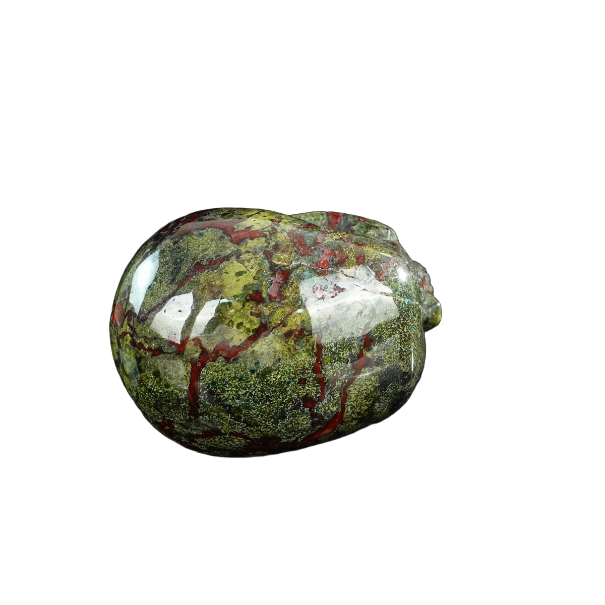 4.5" Dragon Blood Jasper Crystal Skull Carving - Unique Piece #DB01