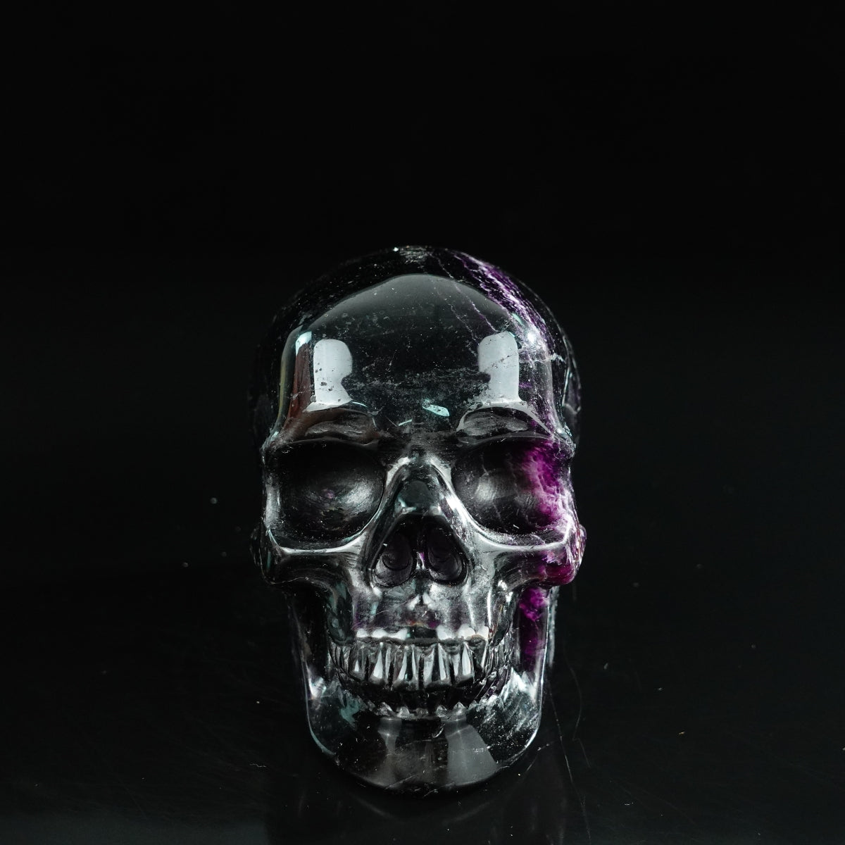 4.5" Fluorite Crystal Skull Carving - Unique Piece #GF01
