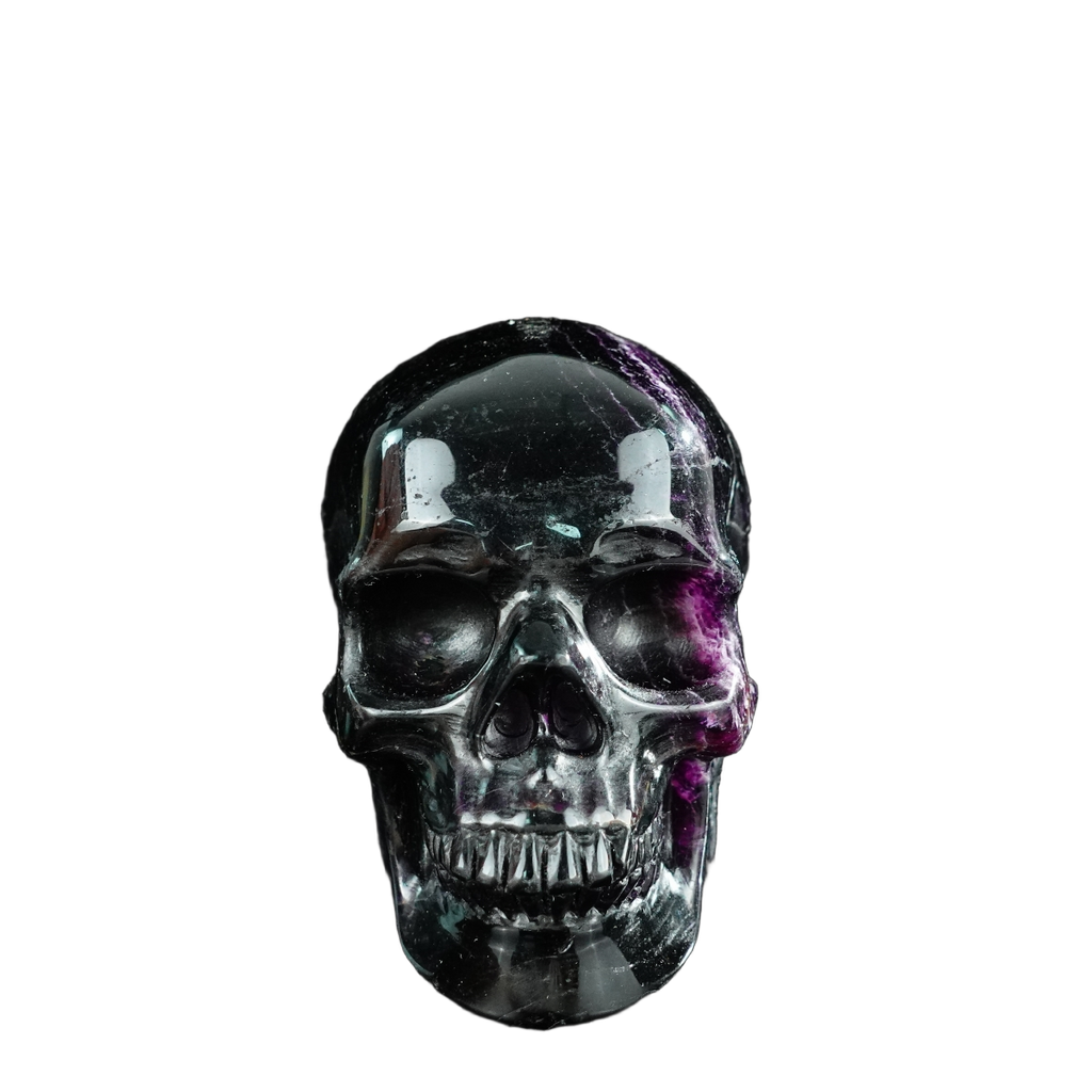 4.5" Fluorite Crystal Skull Carving - Unique Piece #GF01