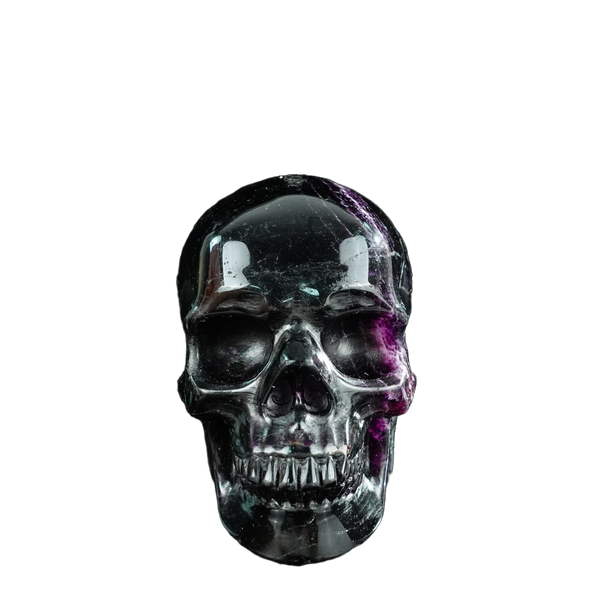 4.5" Fluorite Crystal Skull Carving - Unique Piece #GF01