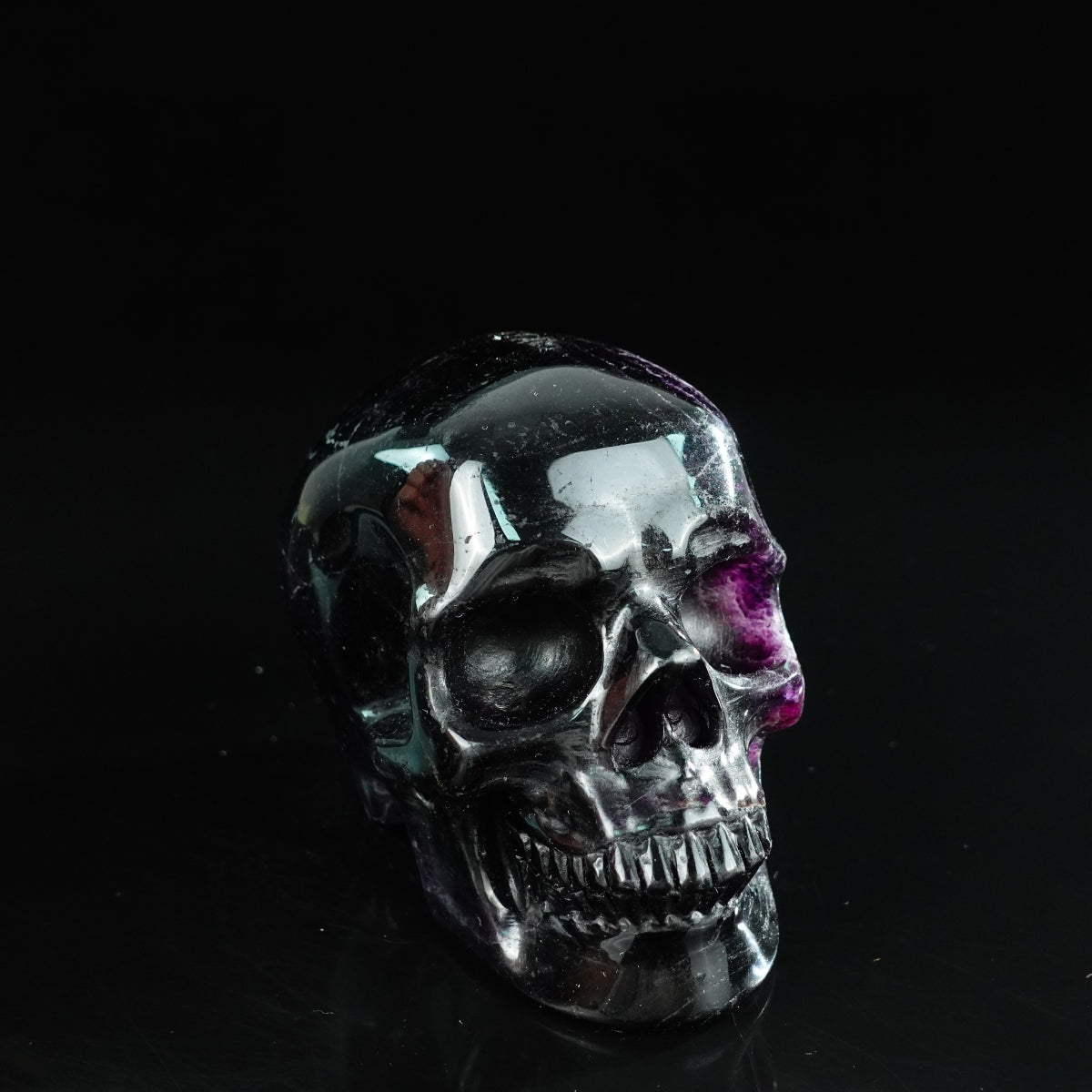 4.5" Fluorite Crystal Skull Carving - Unique Piece #GF01
