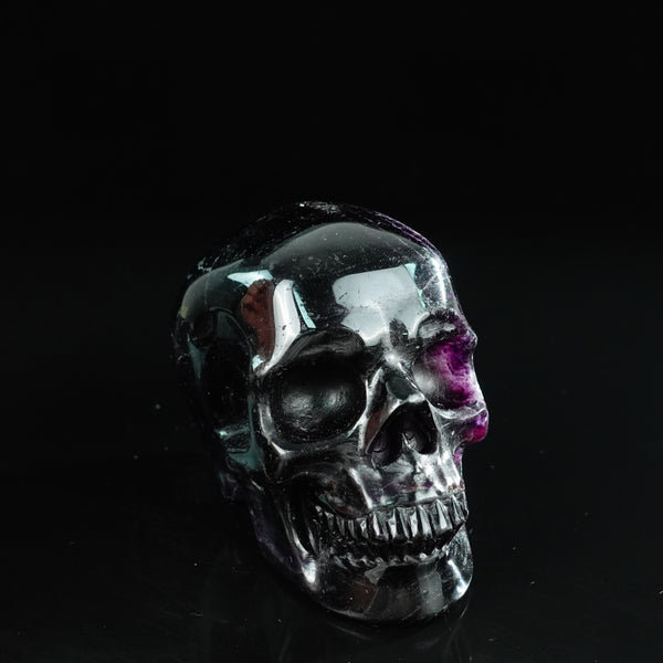4.5" Fluorite Crystal Skull Carving - Unique Piece #GF01 - alternate view