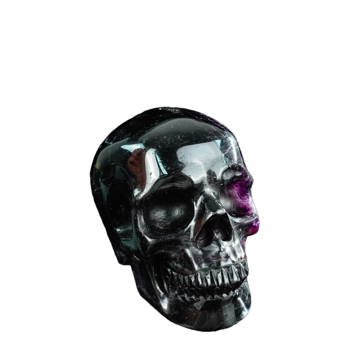 4.5" Fluorite Crystal Skull Carving - Unique Piece #GF01