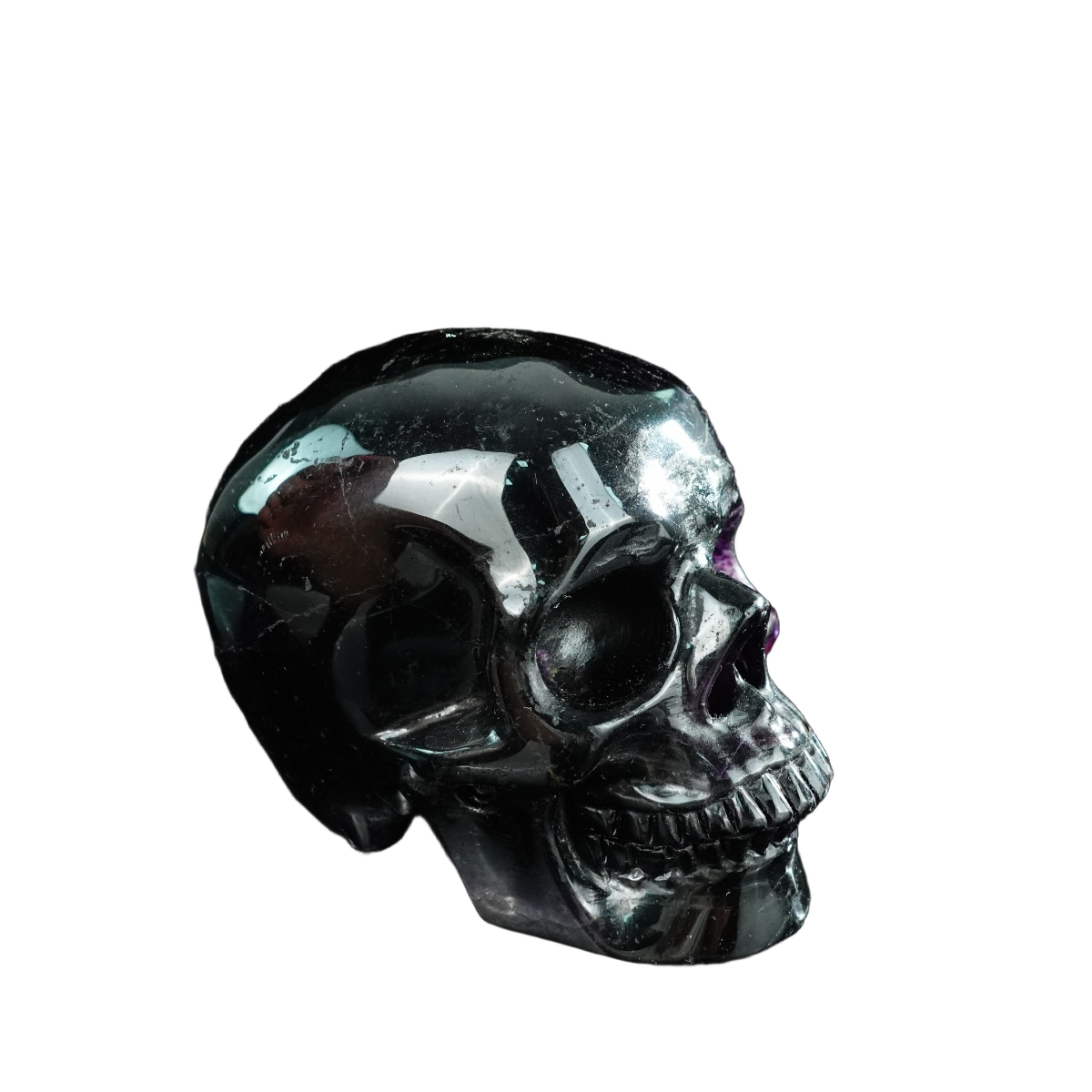 4.5" Fluorite Crystal Skull Carving - Unique Piece #GF01