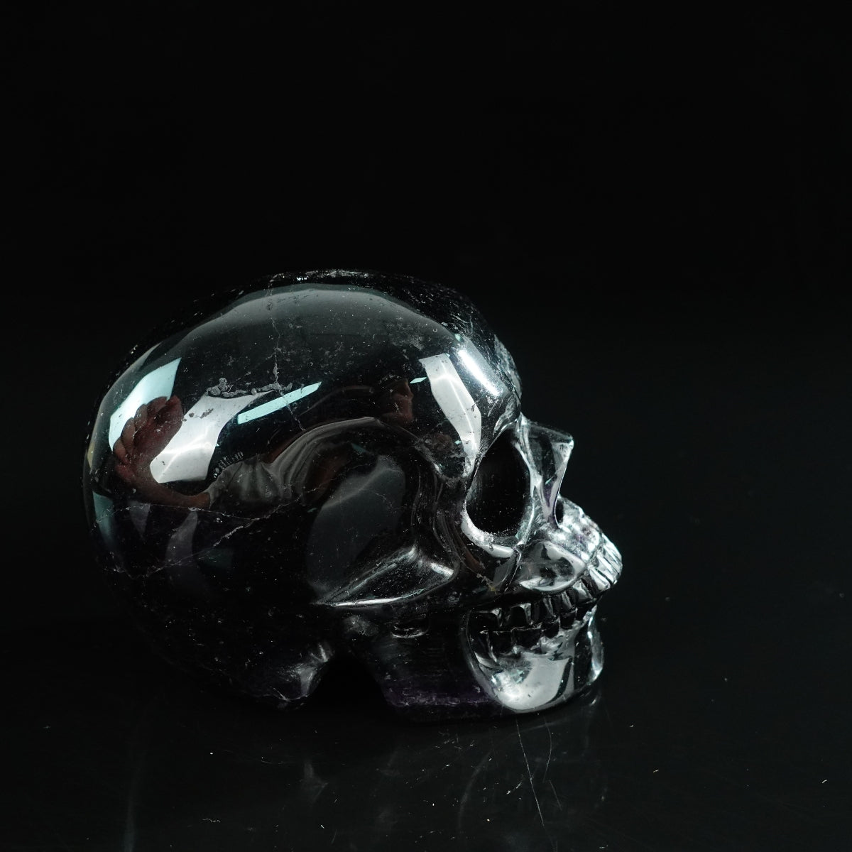 4.5" Fluorite Crystal Skull Carving - Unique Piece #GF01