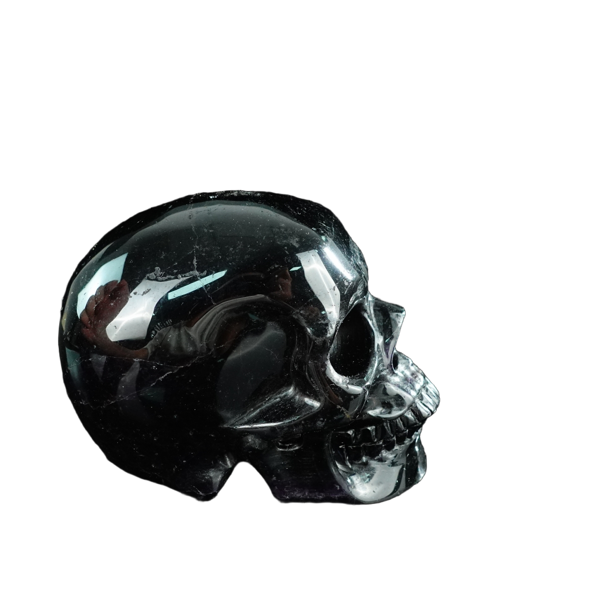 4.5" Fluorite Crystal Skull Carving - Unique Piece #GF01