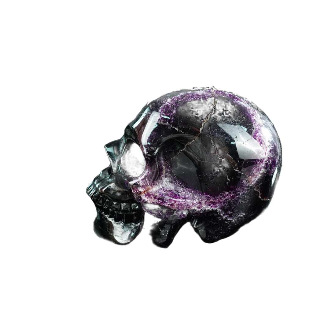 4.5" Fluorite Crystal Skull Carving - Unique Piece #GF01