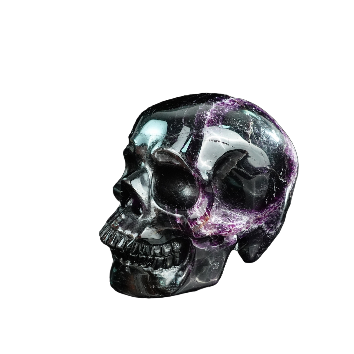 4.5" Fluorite Crystal Skull Carving - Unique Piece #GF01