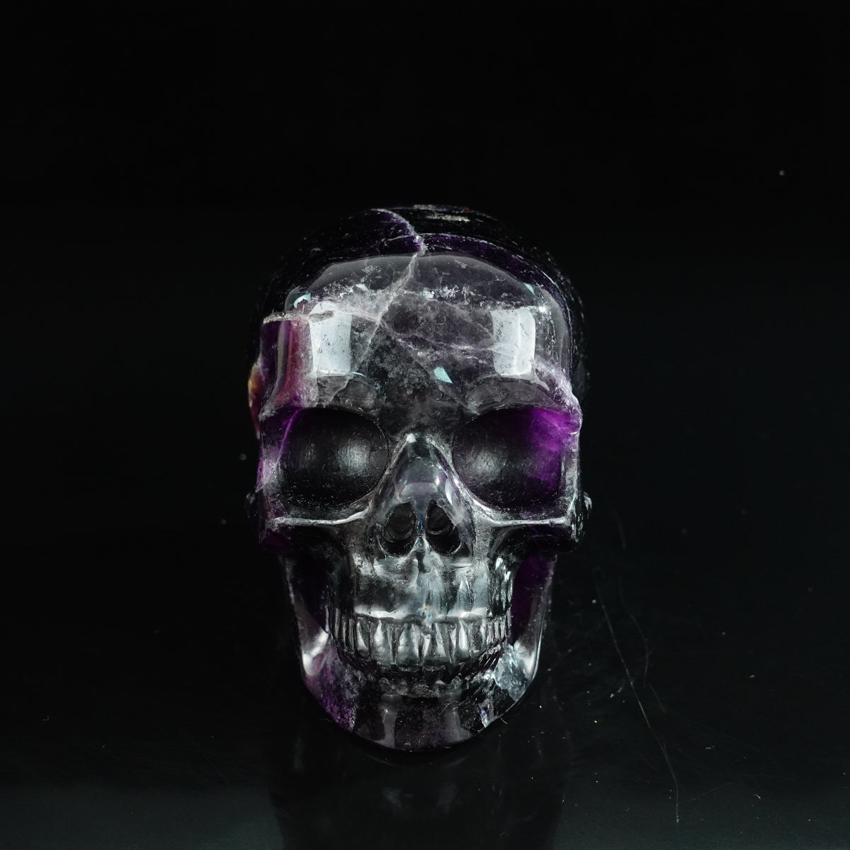 4.5" Fluorite Crystal Skull Carving - Unique Piece #GF02