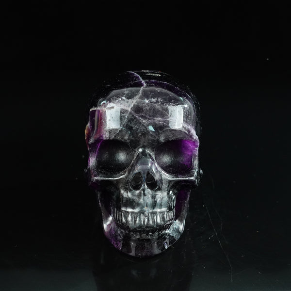 4.5" Fluorite Crystal Skull Carving - Unique Piece #GF02
