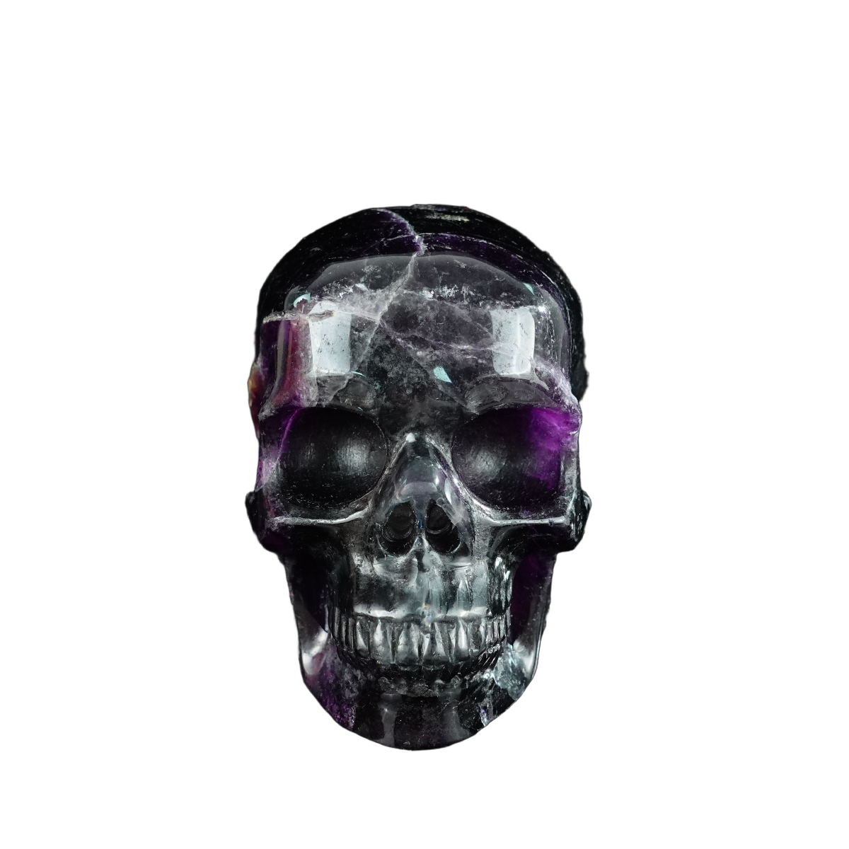 4.5" Fluorite Crystal Skull Carving - Unique Piece #GF02
