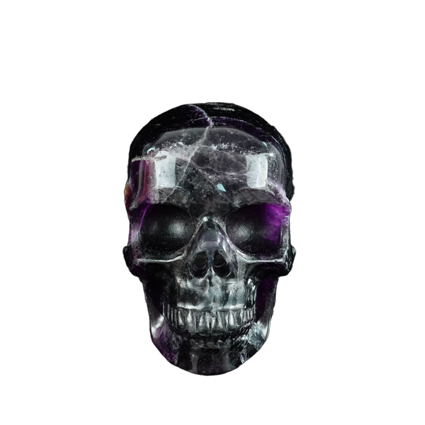 4.5" Fluorite Crystal Skull Carving - Unique Piece #GF02
