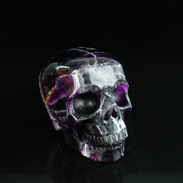 4.5" Fluorite Crystal Skull Carving - Unique Piece #GF02 - alternate view
