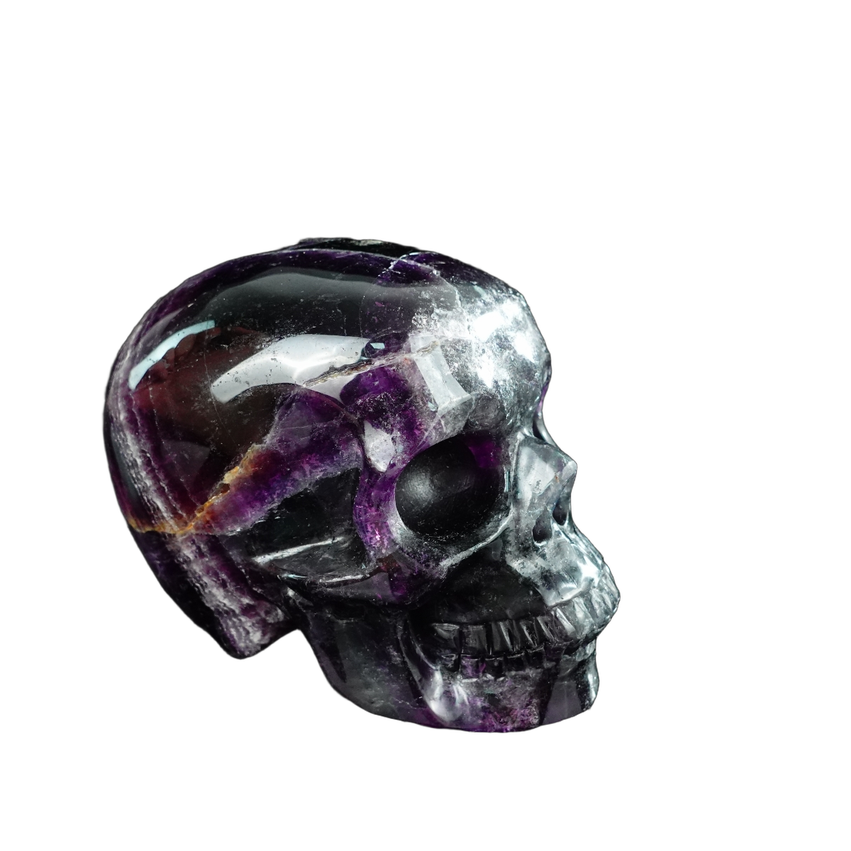 4.5" Fluorite Crystal Skull Carving - Unique Piece #GF02