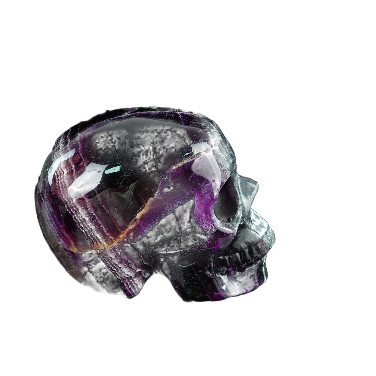 4.5" Fluorite Crystal Skull Carving - Unique Piece #GF02