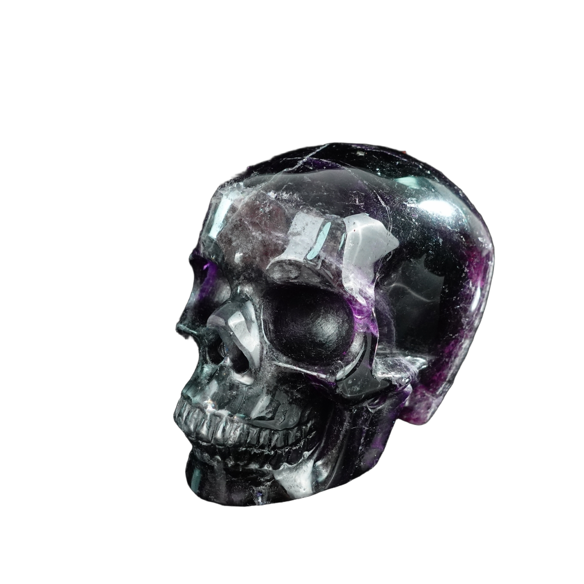 4.5" Fluorite Crystal Skull Carving - Unique Piece #GF02