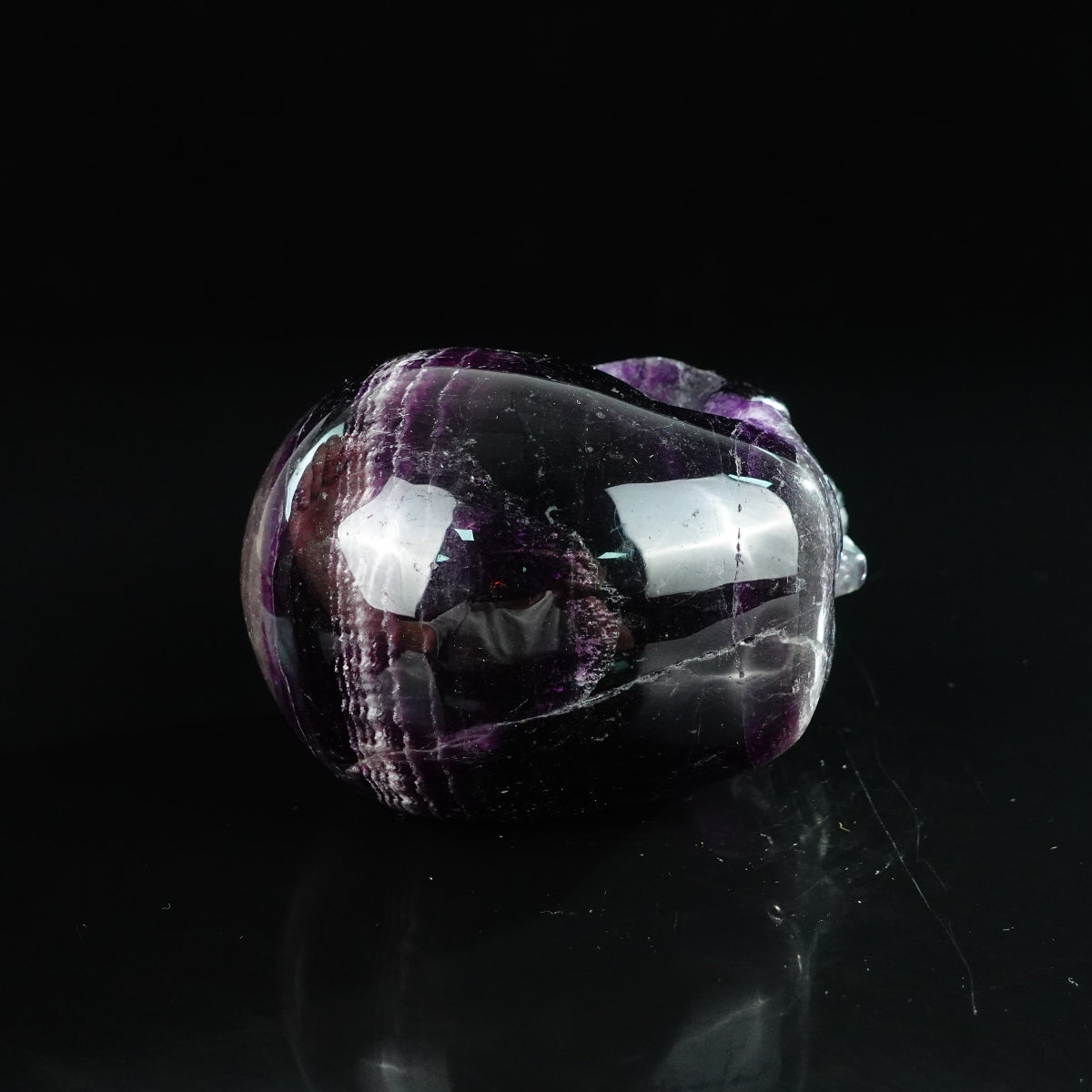 4.5" Fluorite Crystal Skull Carving - Unique Piece #GF02