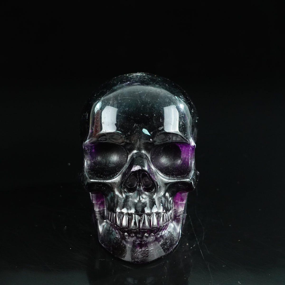 4.5" Fluorite Crystal Skull Carving - Unique Piece #GF03