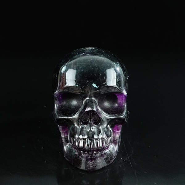 4.5" Fluorite Crystal Skull Carving - Unique Piece #GF03