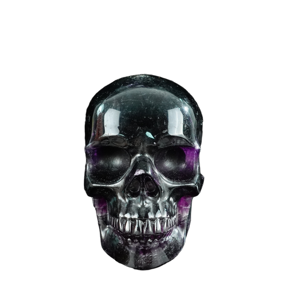 4.5" Fluorite Crystal Skull Carving - Unique Piece #GF03