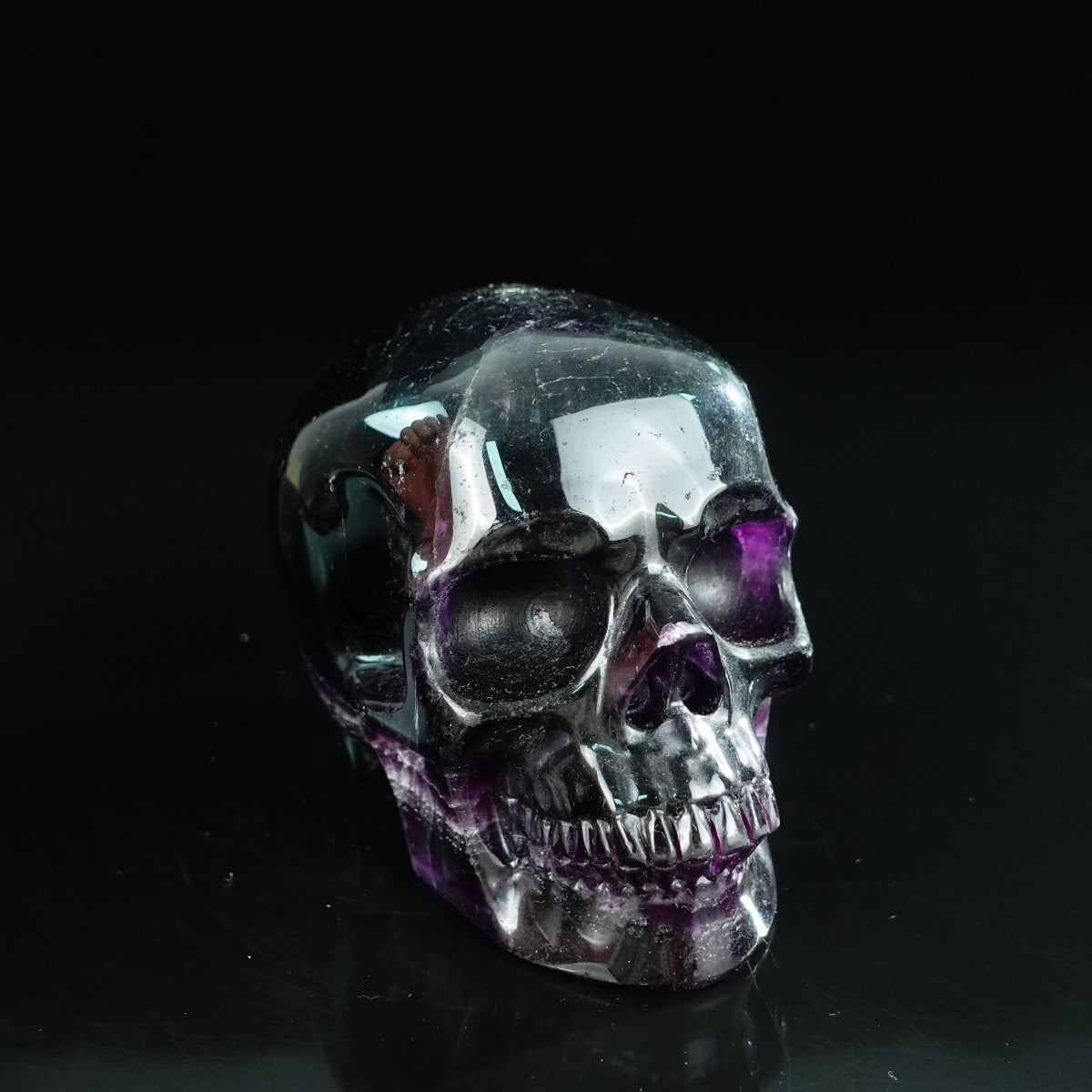 4.5" Fluorite Crystal Skull Carving - Unique Piece #GF03